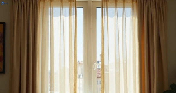 Dull dusty drapes in georges-hall-nsw before professional cleaning
